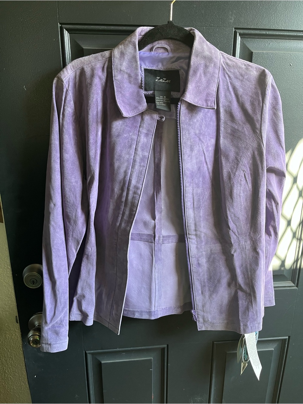 Women's Lavender Suede Zip Jacket